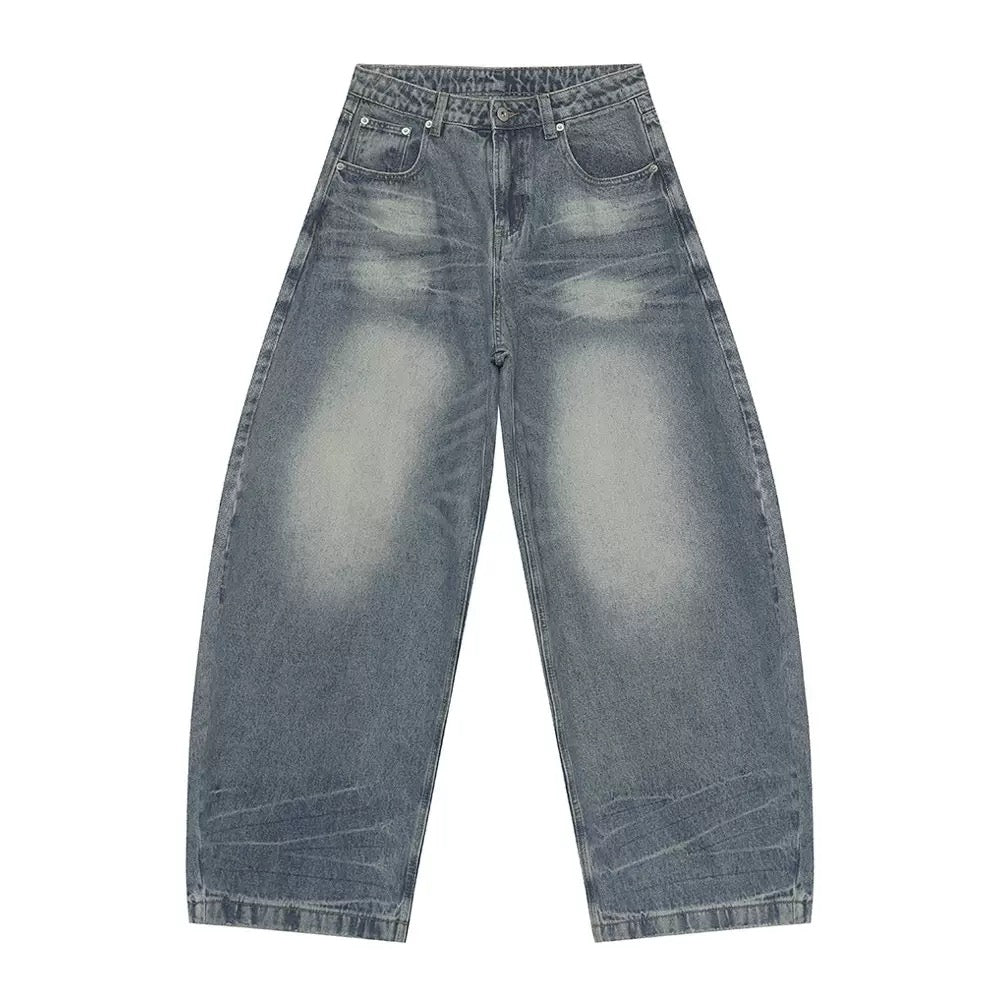 American Vintage Whisker Distressed Curved Knife Jeans