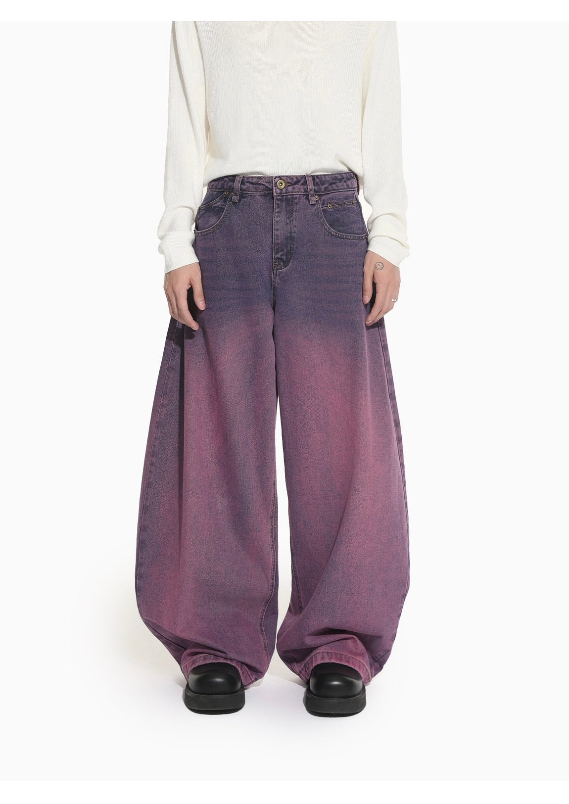 American High Street Niche Design Curved Knife Jeans