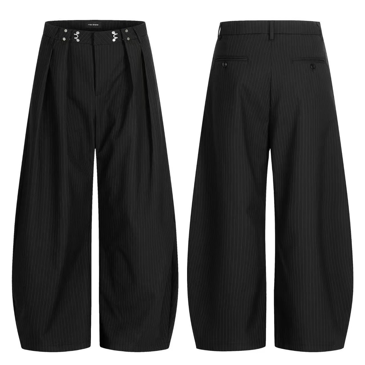 American Vintage Double Pleat Design Curved Knife Pants