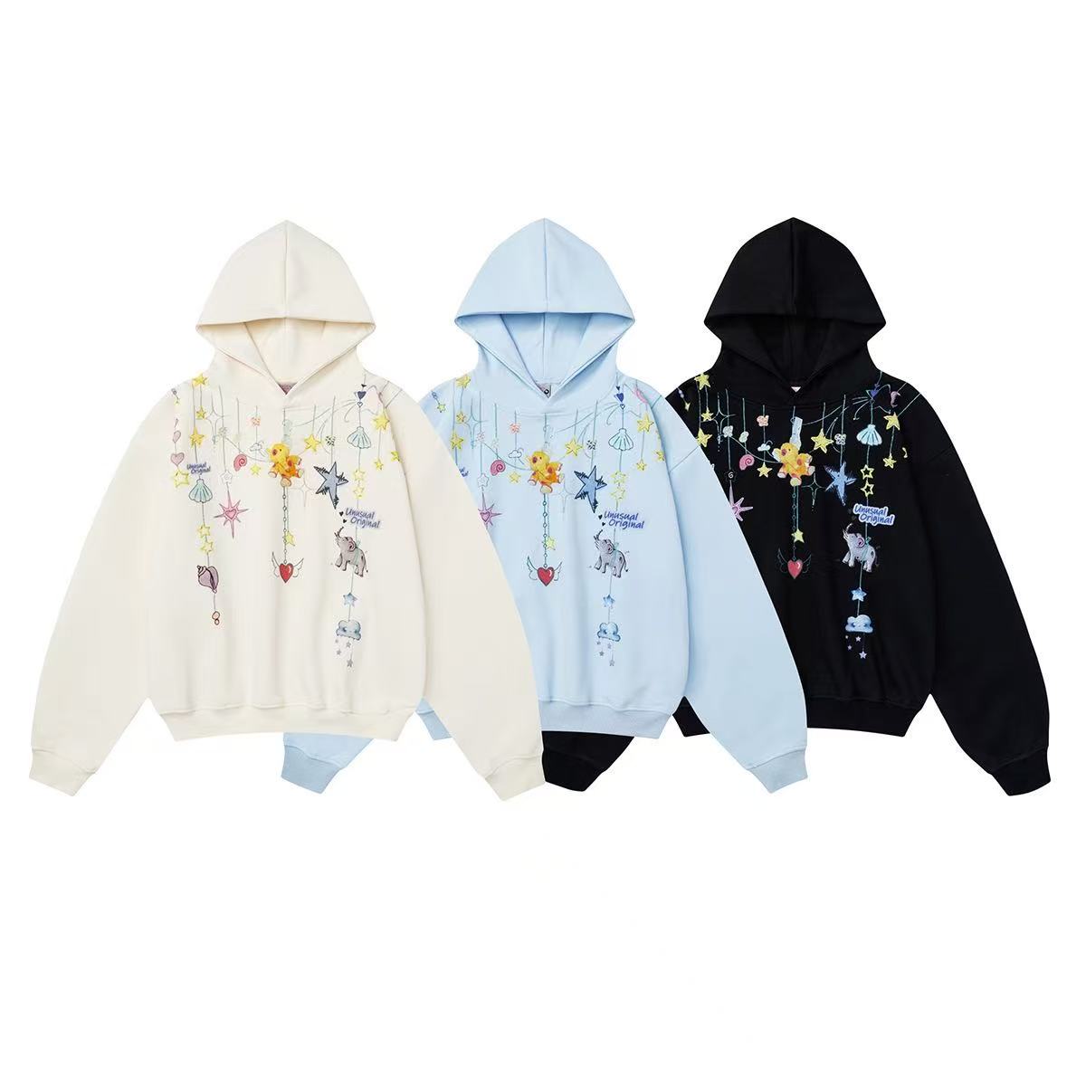 American Vintage Fun Colorful Cartoon Hoodie