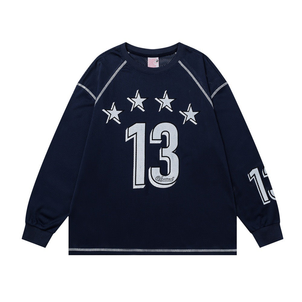 American Streetwear Star 13 Number Print Sweatshirt