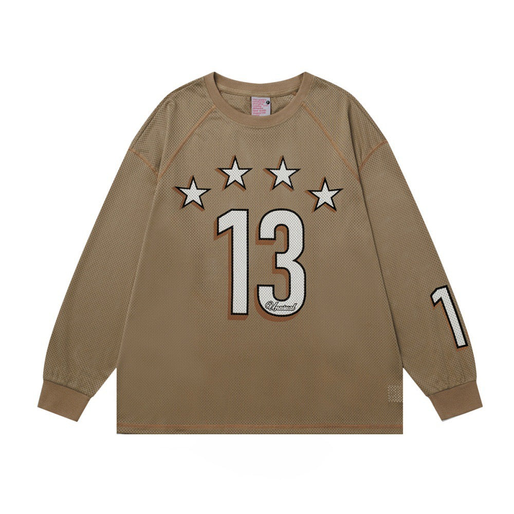 American Streetwear Star 13 Number Print Sweatshirt