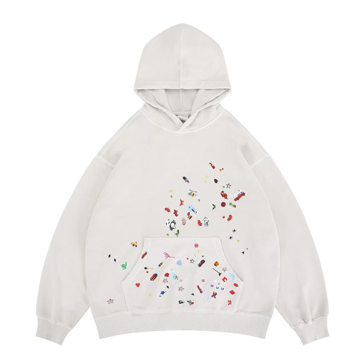 Streetwear Cartoon Fun Sticker Hoodie