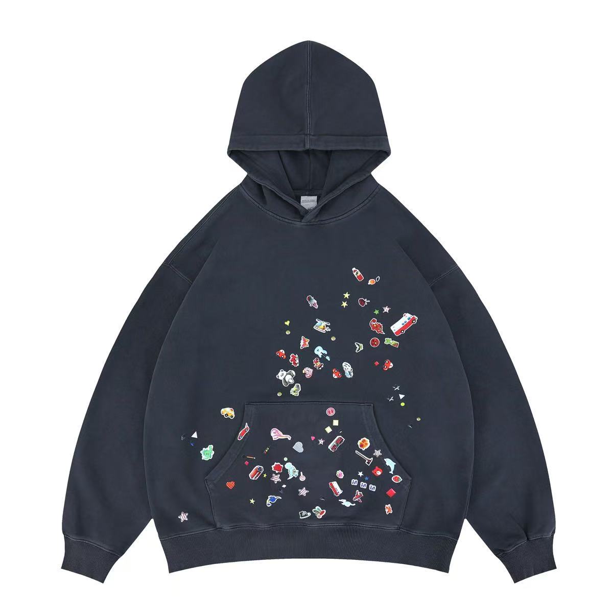 Streetwear Cartoon Fun Sticker Hoodie