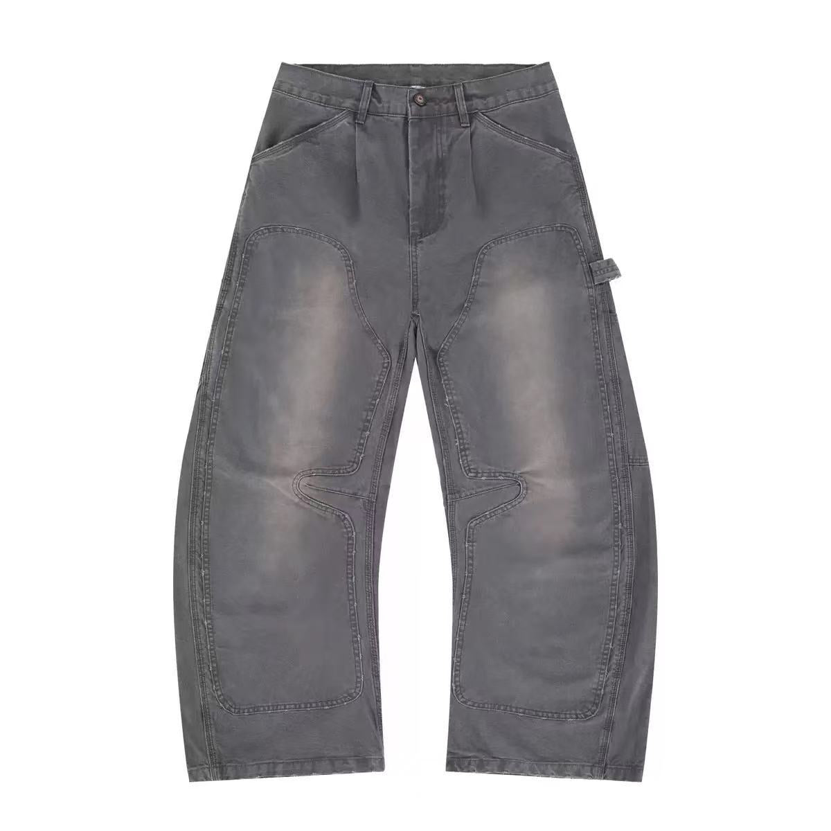 Vintage American Washed Cargo Curved-Cut Jeans
