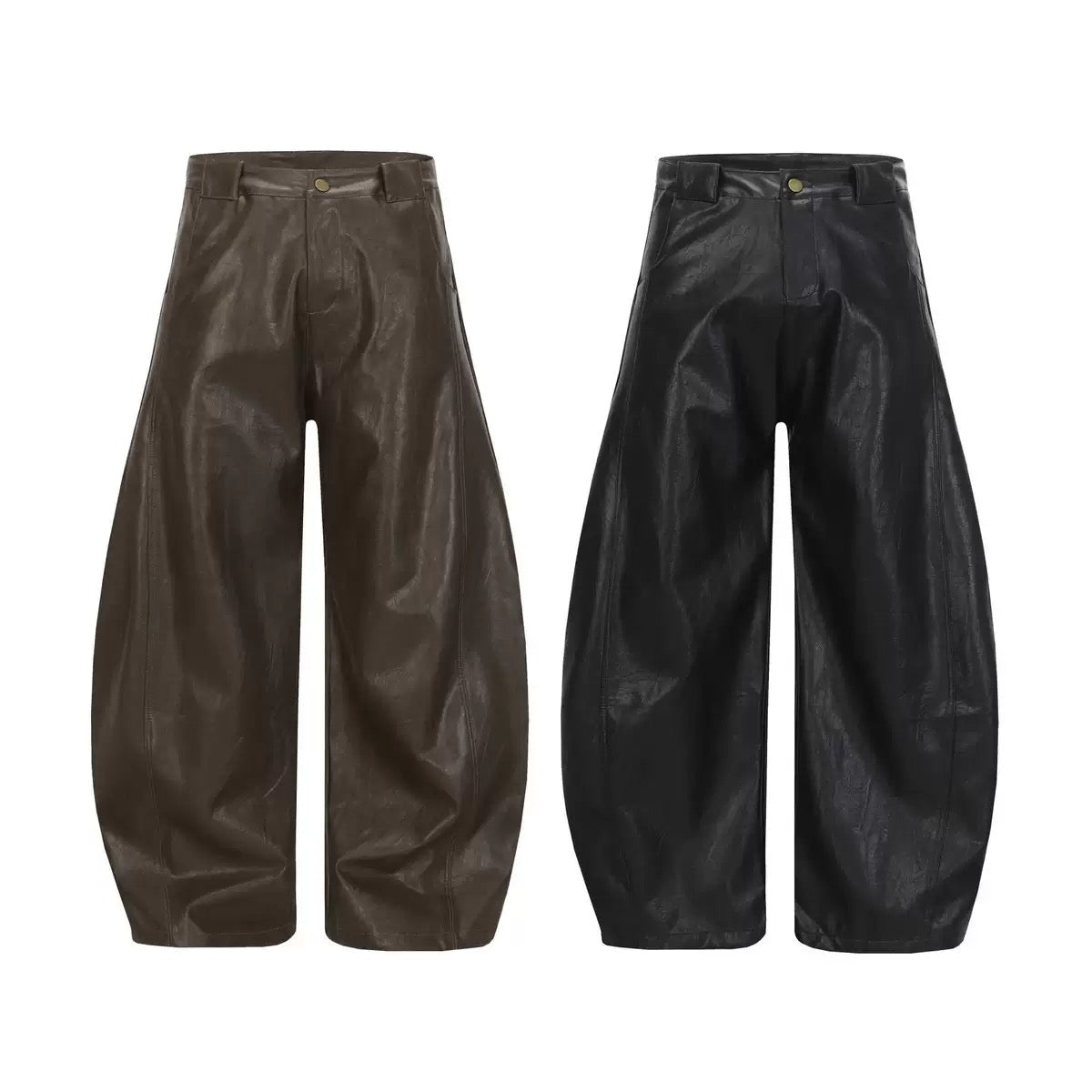 Omirad PU Barrel Leather Pants