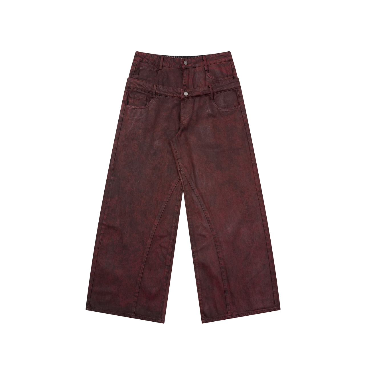 Omirad Double-Waist Washed Wide-Leg Jeans