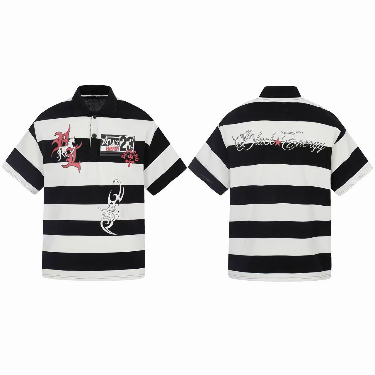Omirad “Rugby Stripe Graphic Polo”