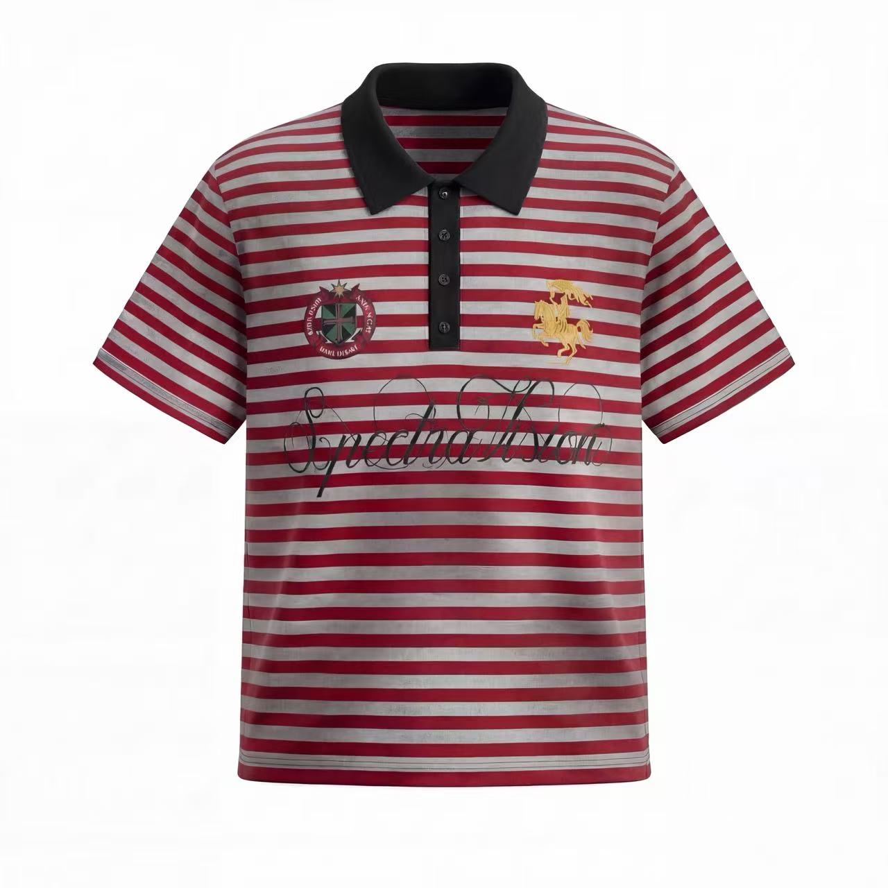 Omirad “Stripe Crest Polo Tee”