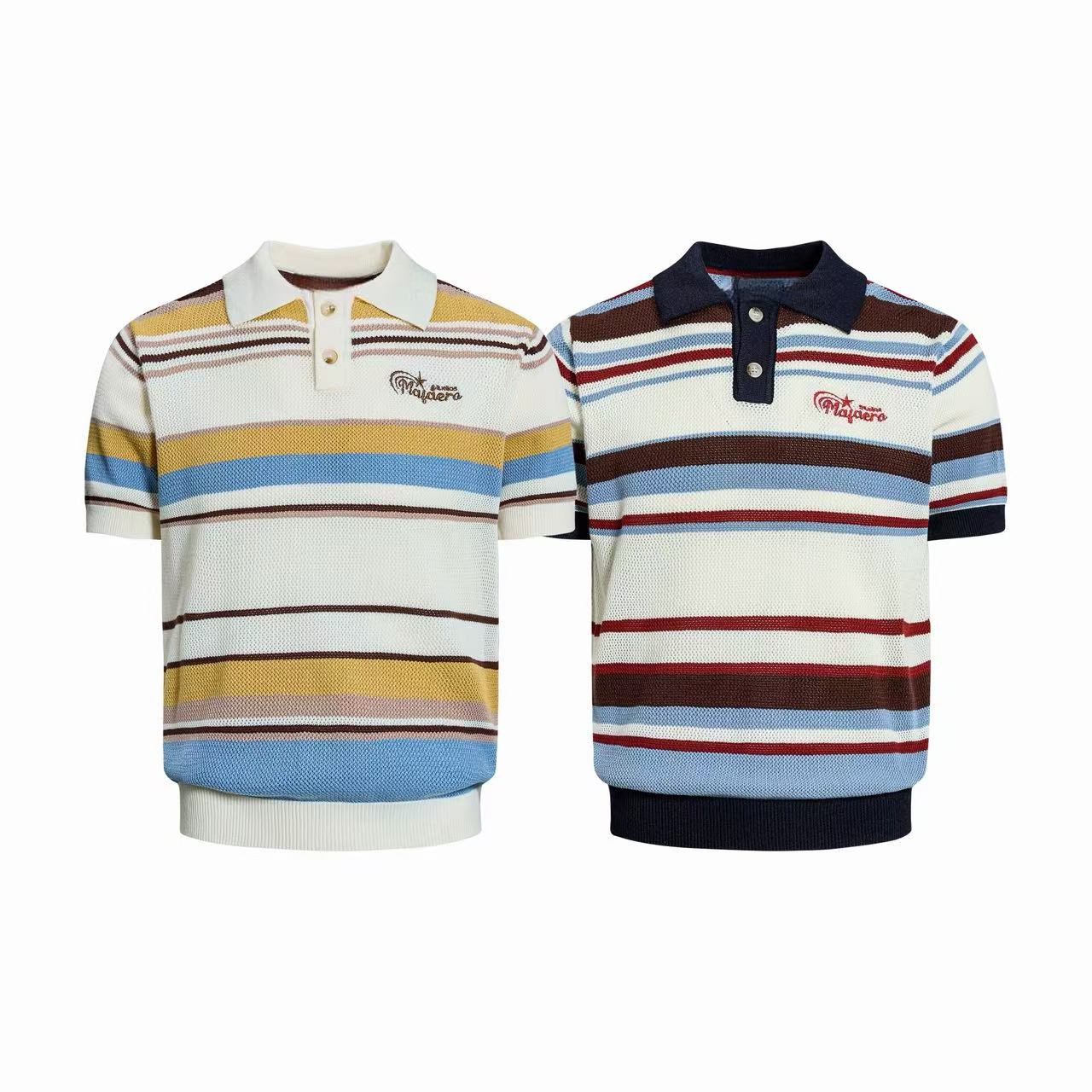 Omirad “Retro Stripe Knit Polo”