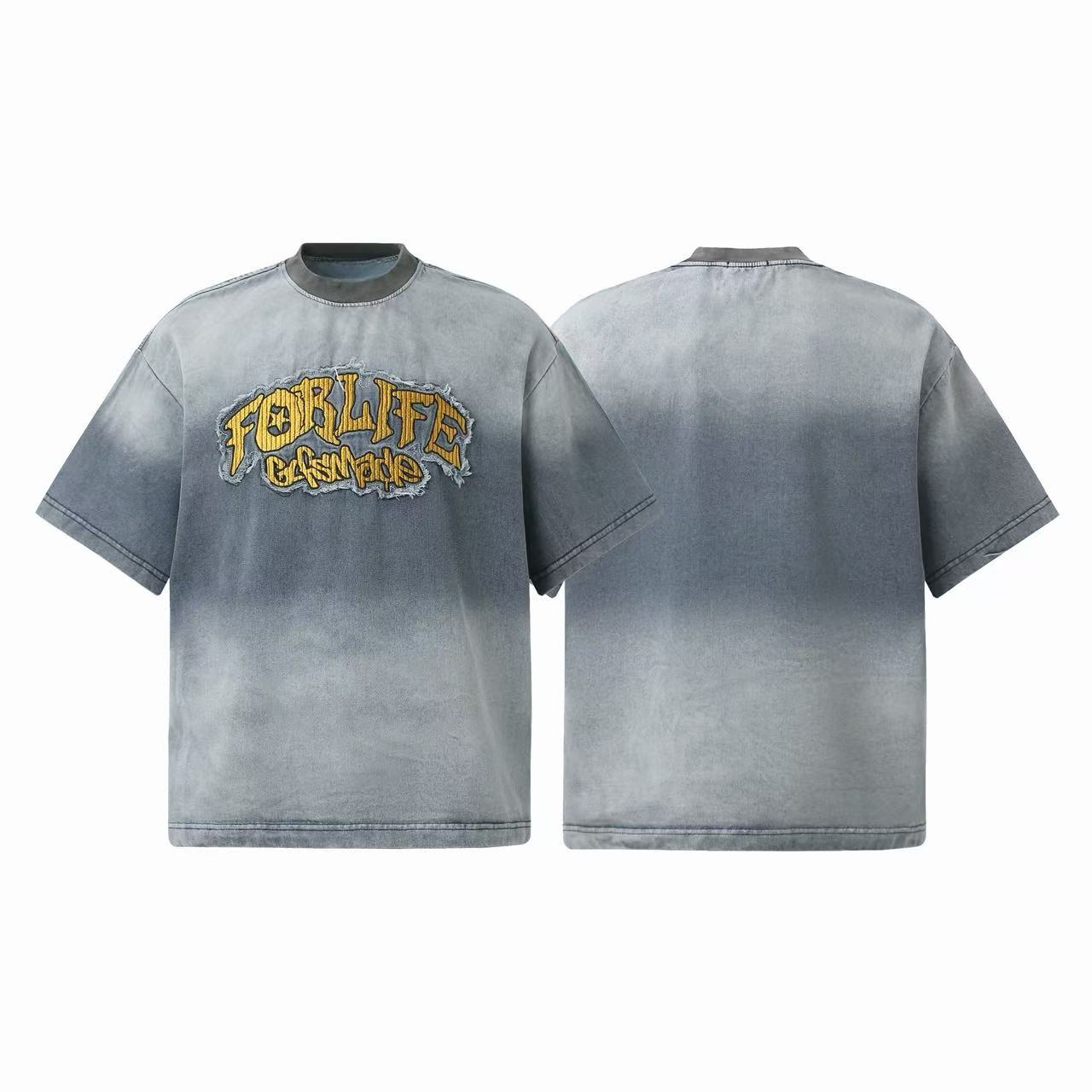 Omirad Vintage Distressed Embroidery Graphic T-Shirt