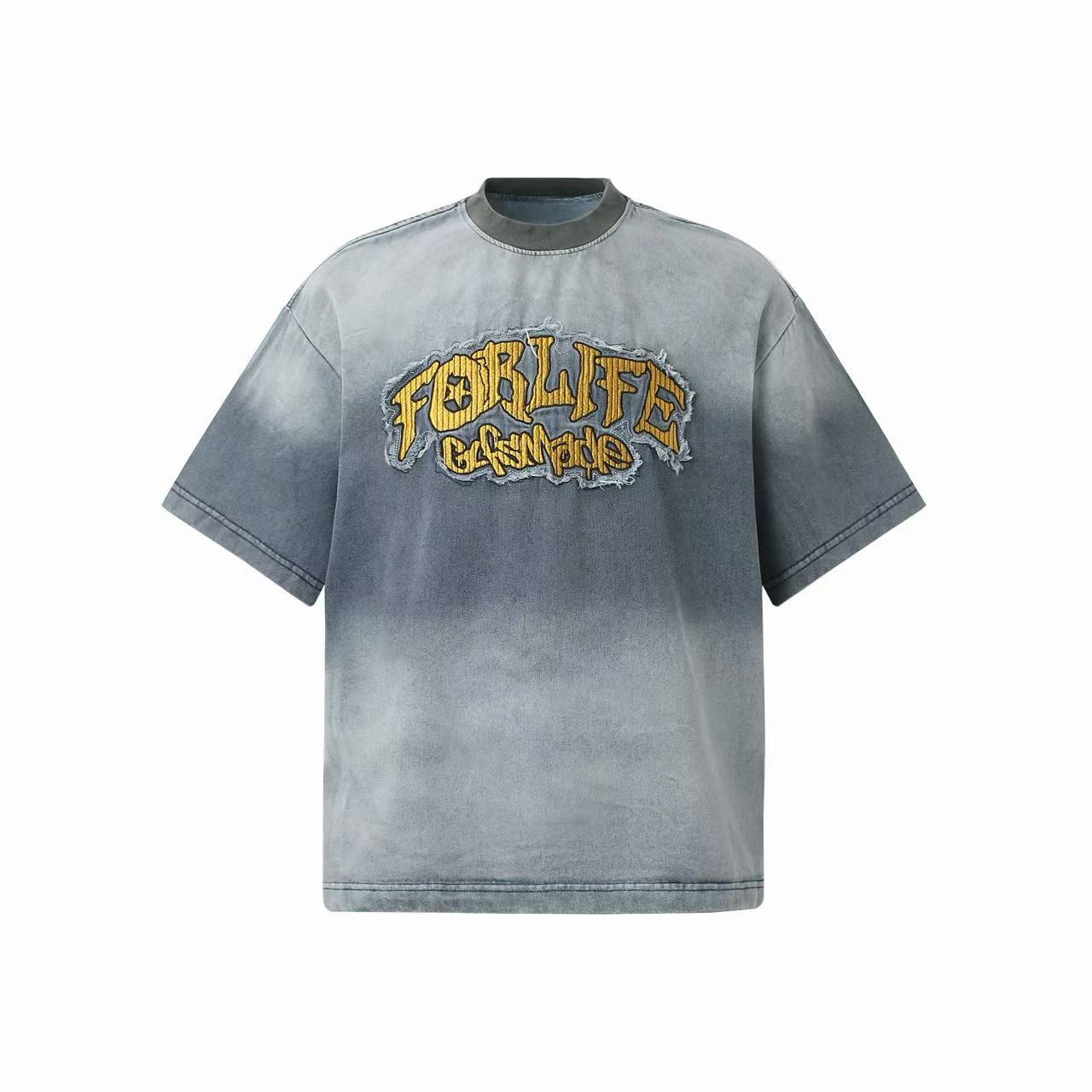 Omirad Vintage Distressed Embroidery Graphic T-Shirt