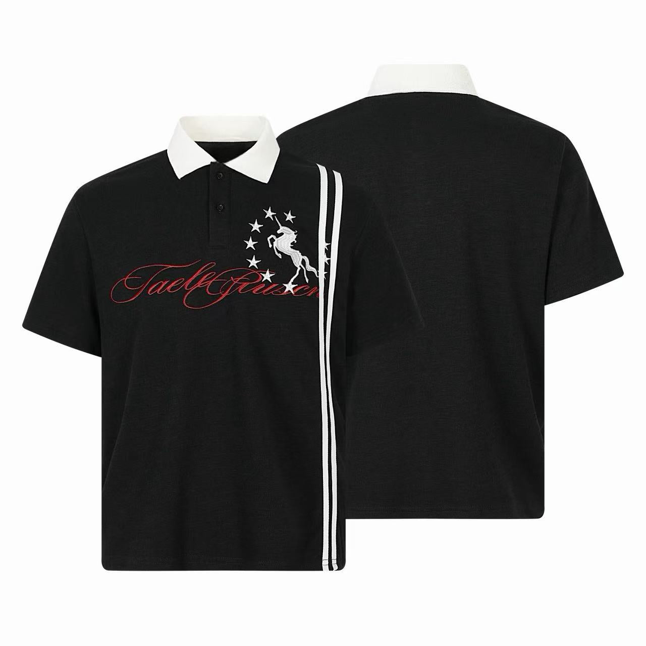 Omirad “Script Stripe Polo Tee”