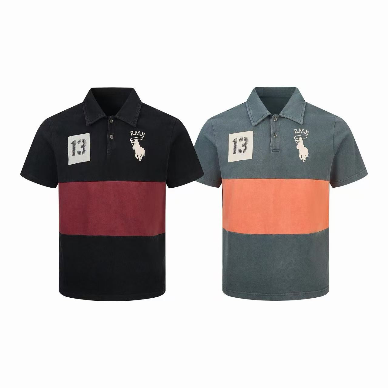 Omirad Vintage Color-Block Polo Shirt