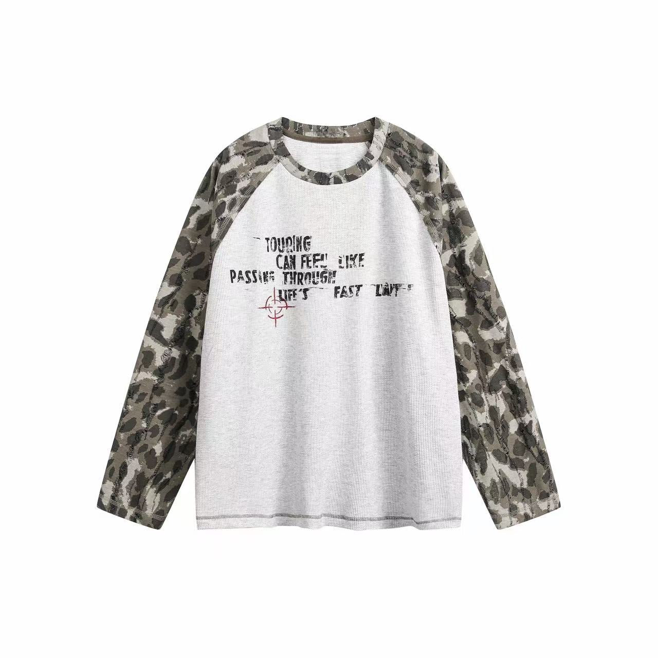 Omirad Leopard Camo Raglan Long Sleeve T-Shirt