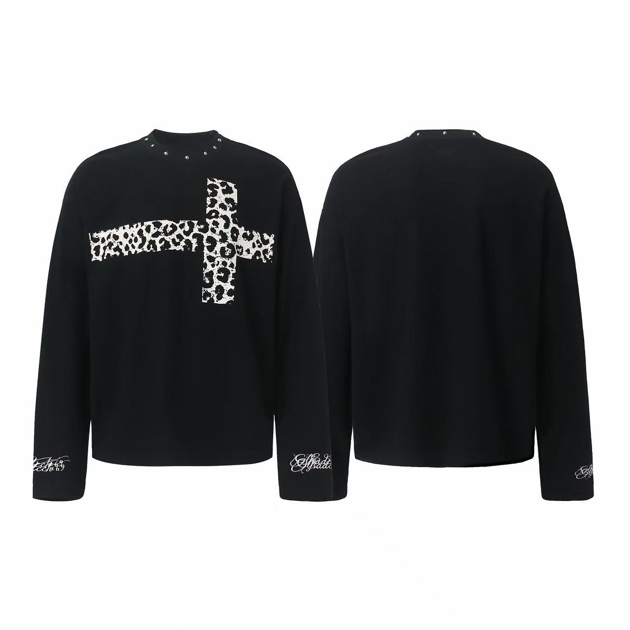Omirad Leopard Cross Waffle Long Sleeve