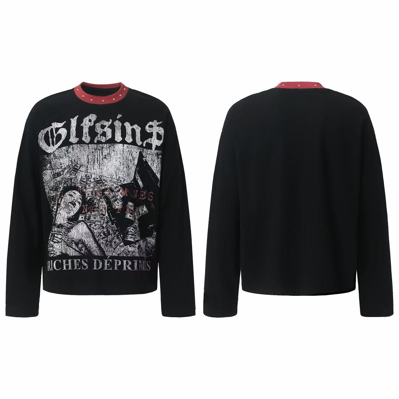 Omirad Vintage Graphic Waffle Long Sleeve