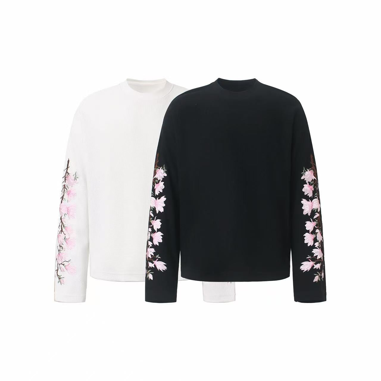 Omirad Floral Sleeve Waffle Long Sleeve