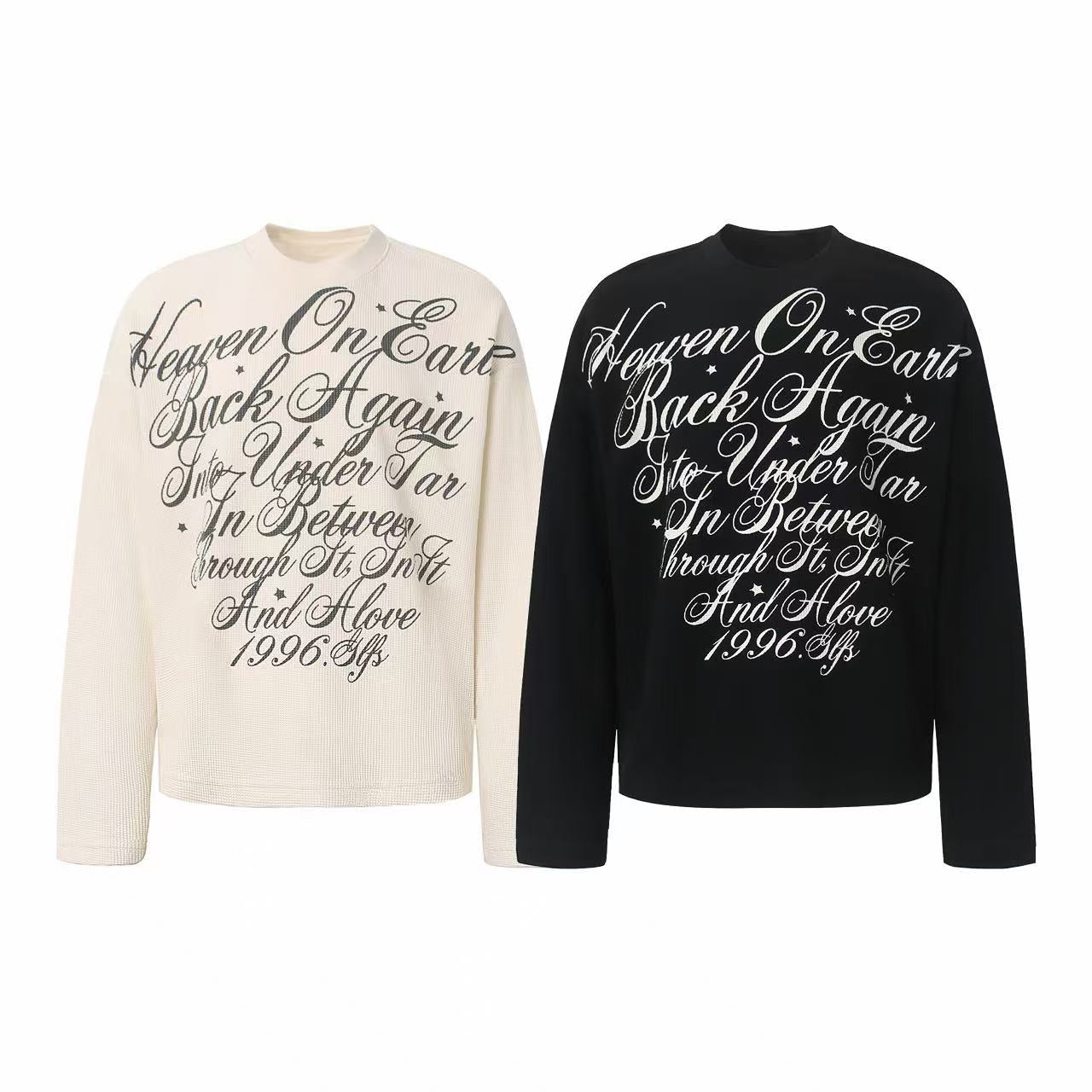 Omirad Script Graphic Waffle Long Sleeve