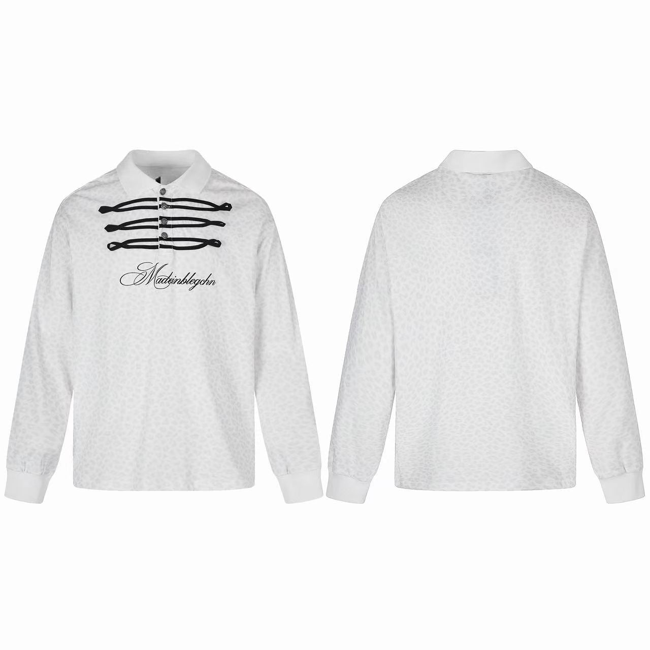 Omirad Leopard Jacquard Polo Long Sleeve
