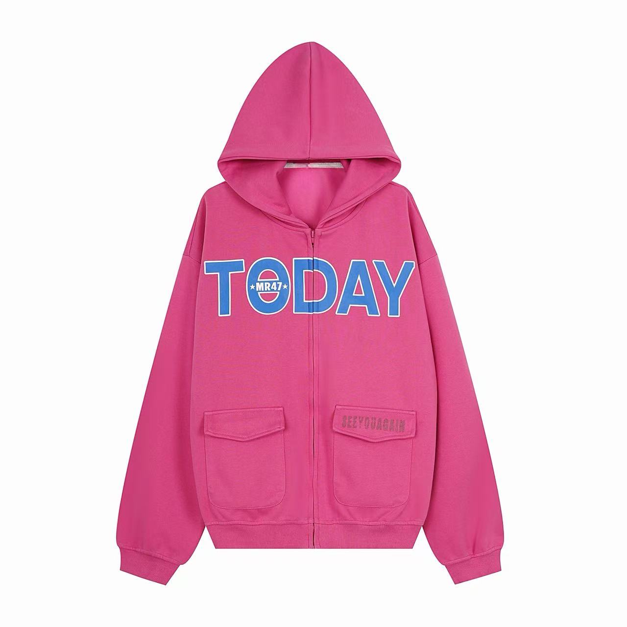 Omirad Today Graphic Zip-Up Hoodie