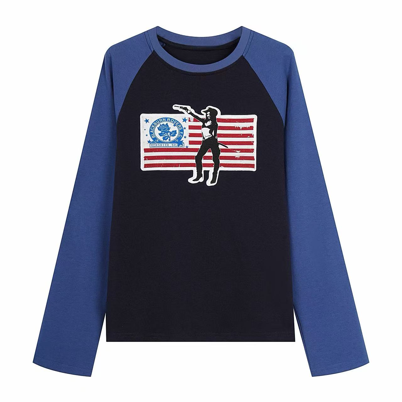 Omirad Contrast Raglan Graphic Long Sleeve Tee
