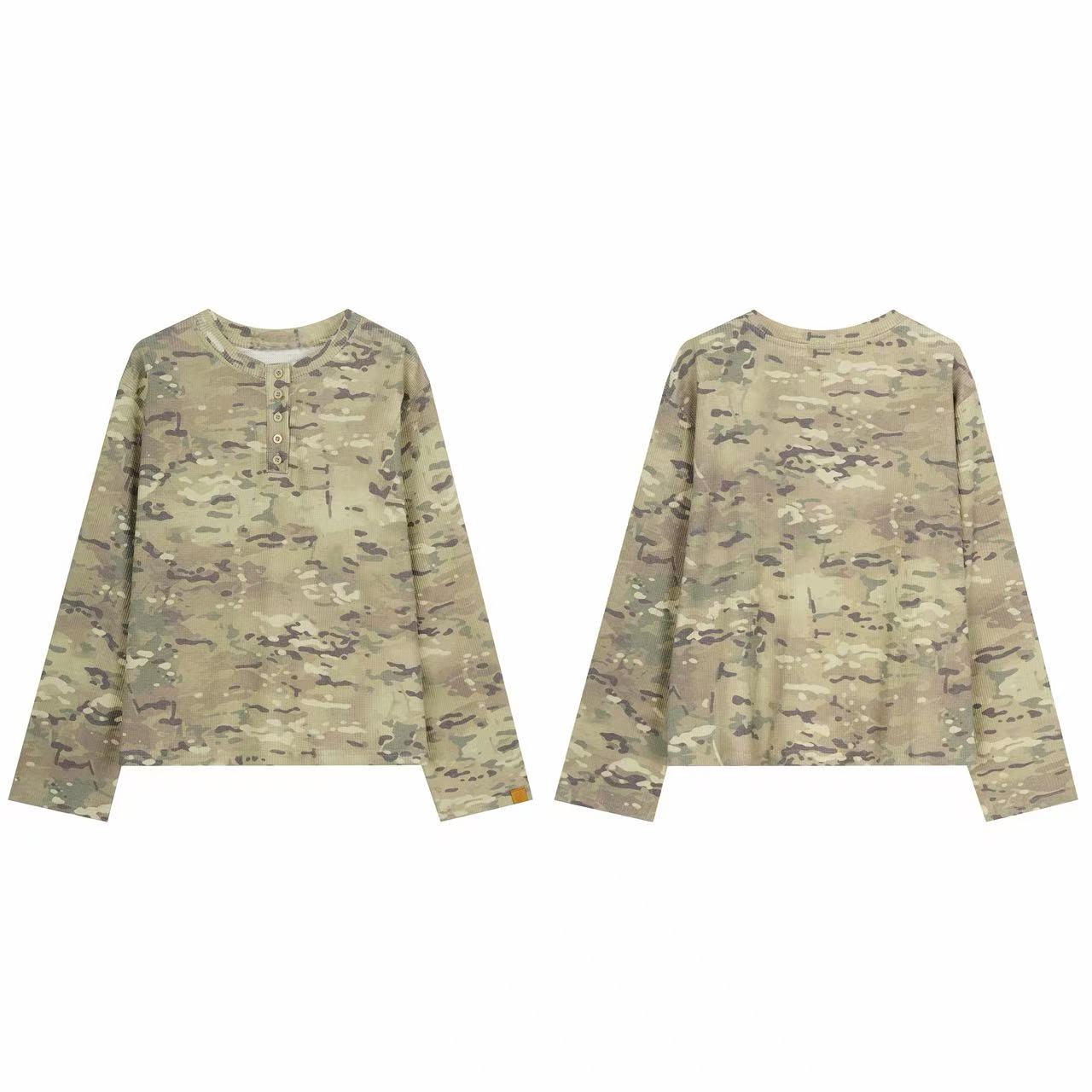 Omirad Camo Henley Long Sleeve Tee