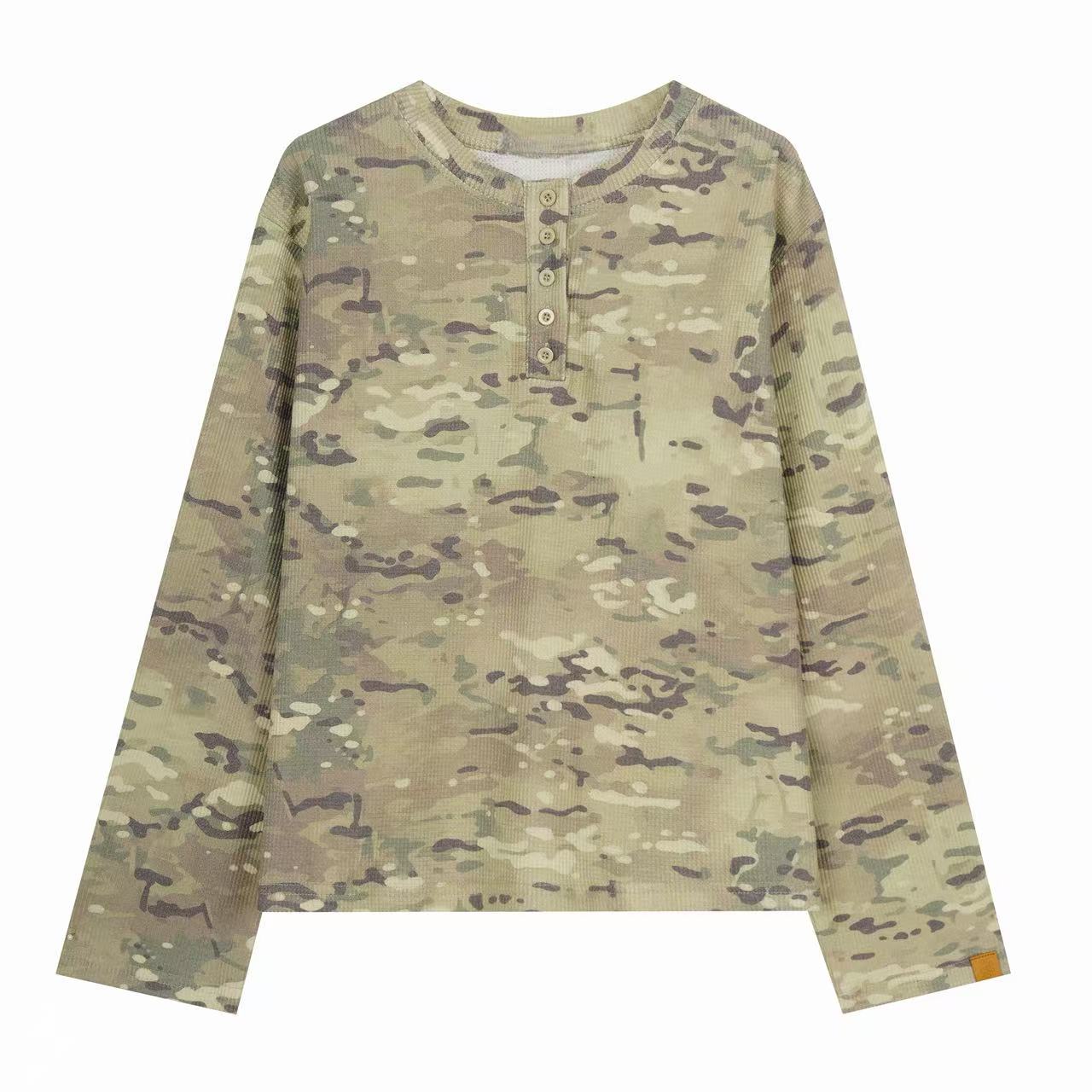 Omirad Camo Henley Long Sleeve Tee