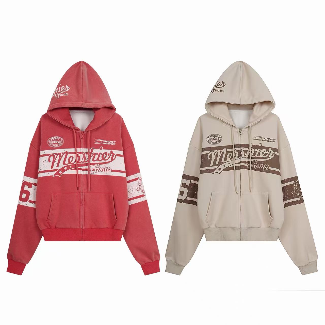 Omirad Varsity Graphic Zip-Up Hoodie