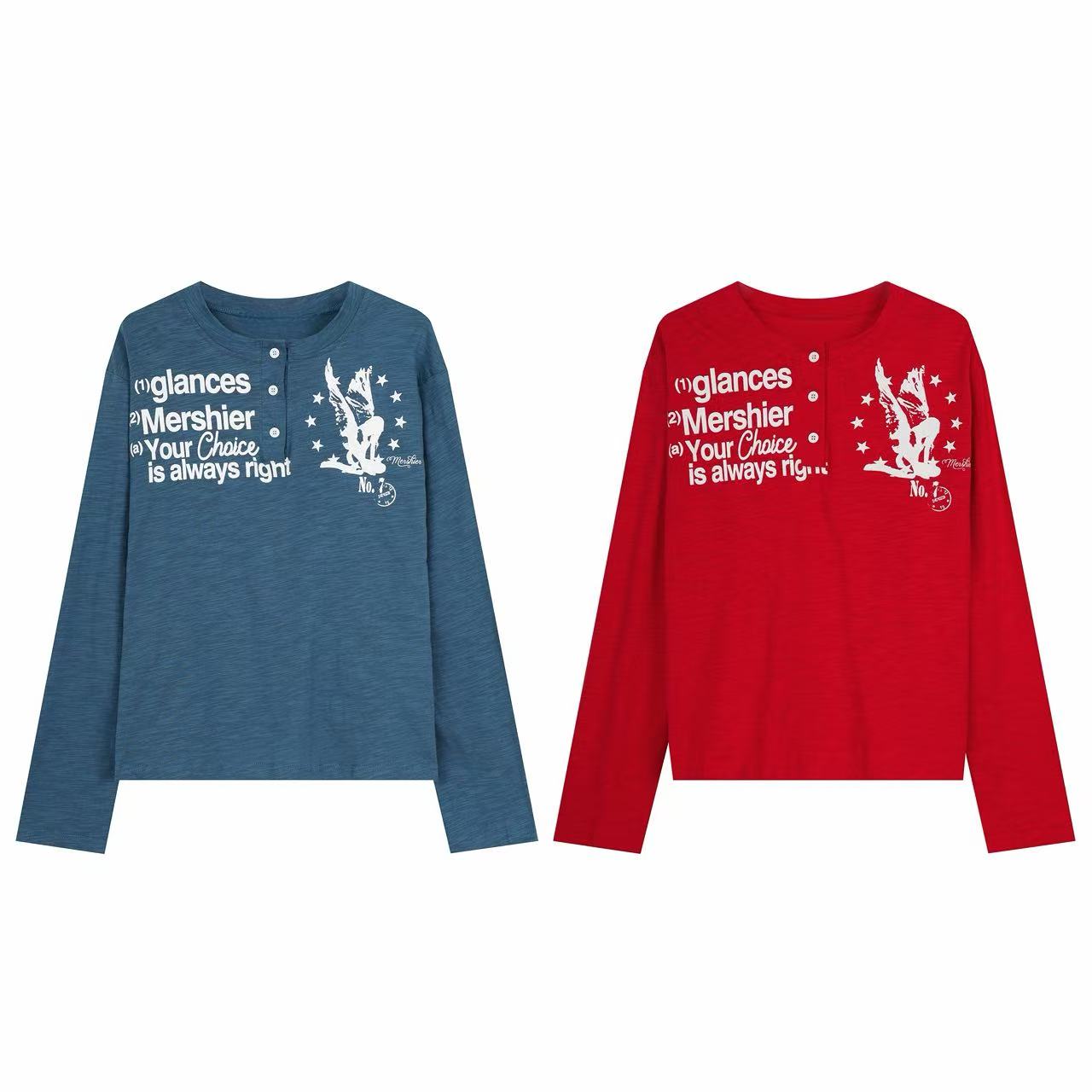 Omirad Graphic Henley Long Sleeve Tee