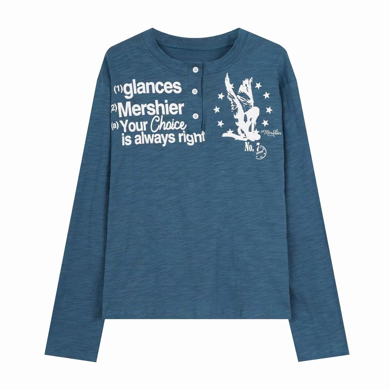 Omirad Graphic Henley Long Sleeve Tee