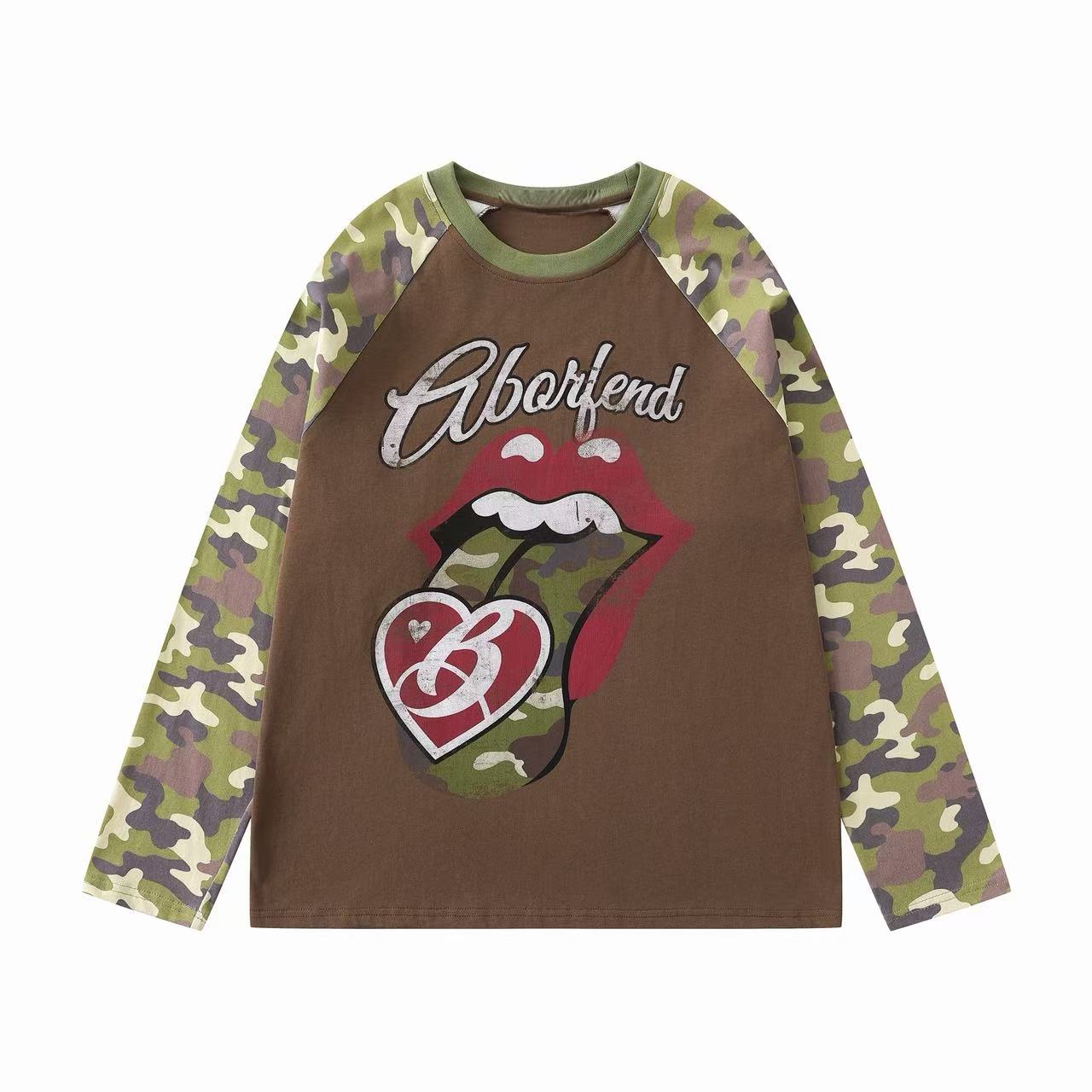Omirad Camo Tongue Raglan Long Sleeve Tee