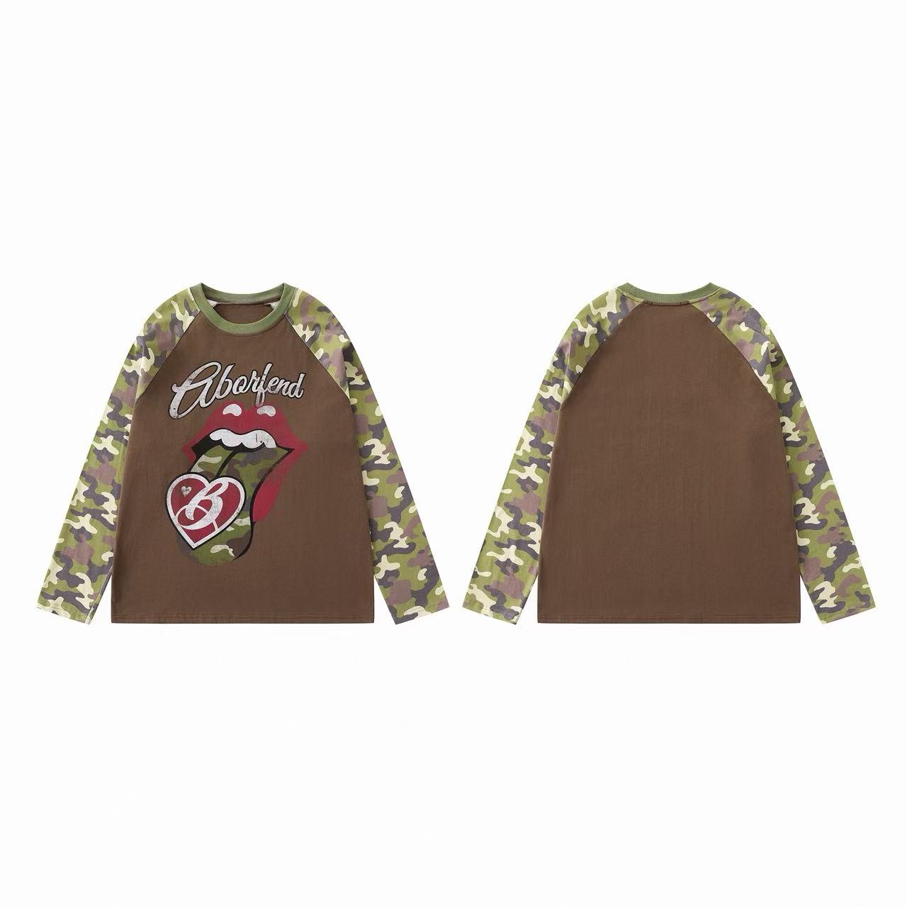 Omirad Camo Tongue Raglan Long Sleeve Tee
