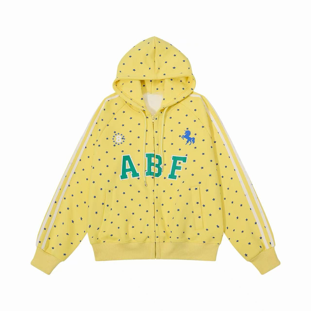 Omirad Star Print Varsity Zip-Up Hoodie
