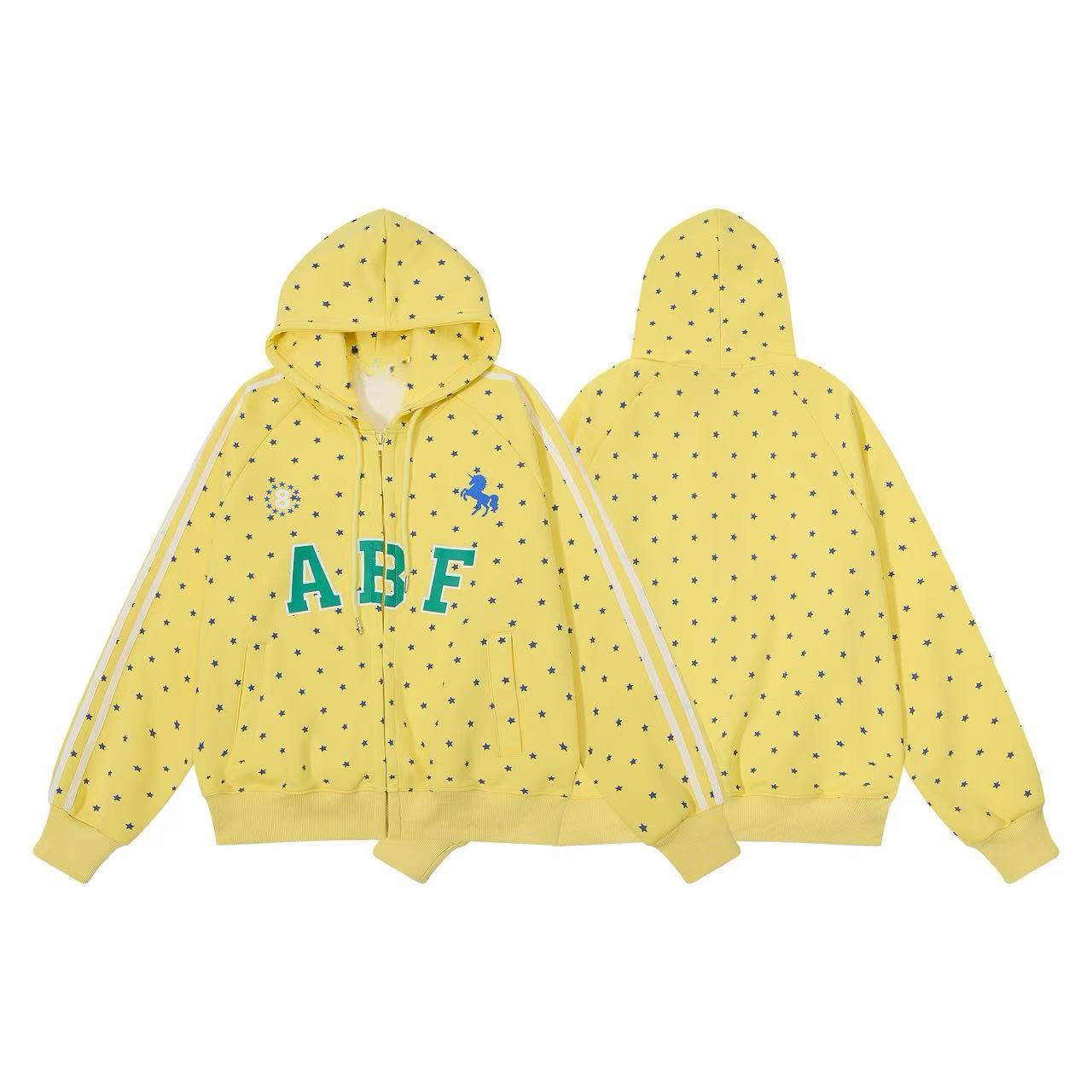 Omirad Star Print Varsity Zip-Up Hoodie