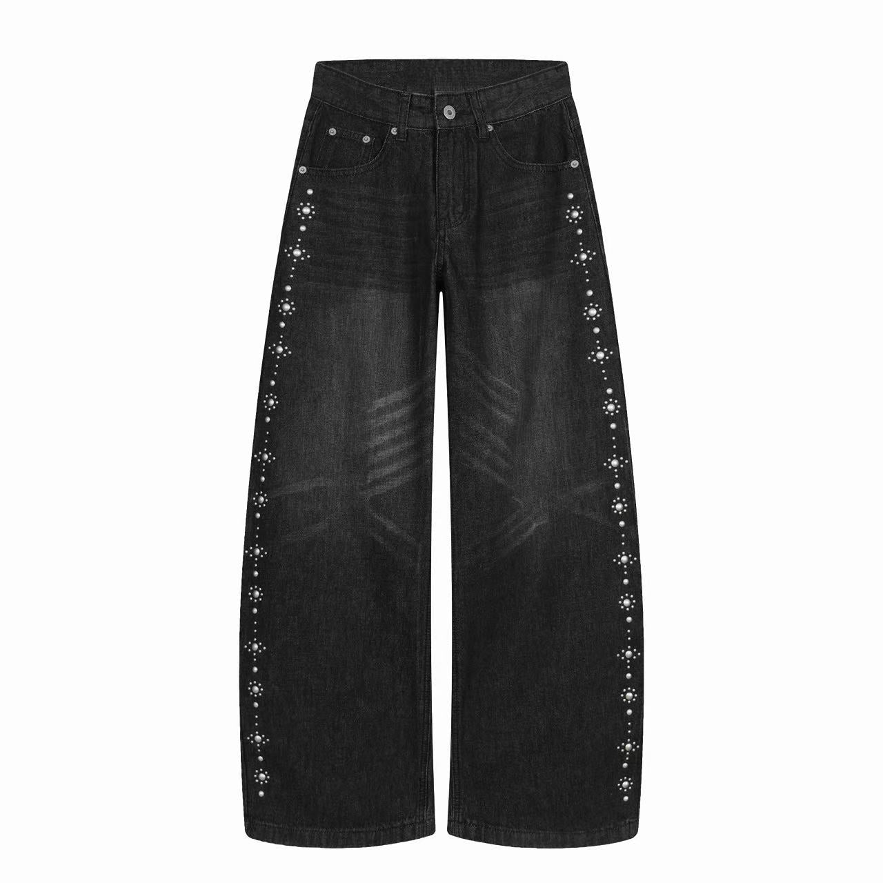 Omirad Rhinestone Wide-Leg Jeans