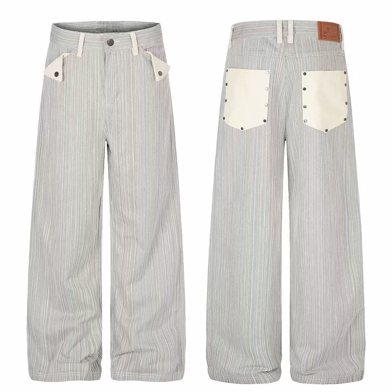 Omirad Pinstripe Wide-Leg Pants