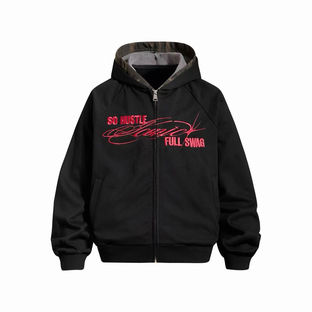 Omirad Hustle Script Zip-Up Hoodie