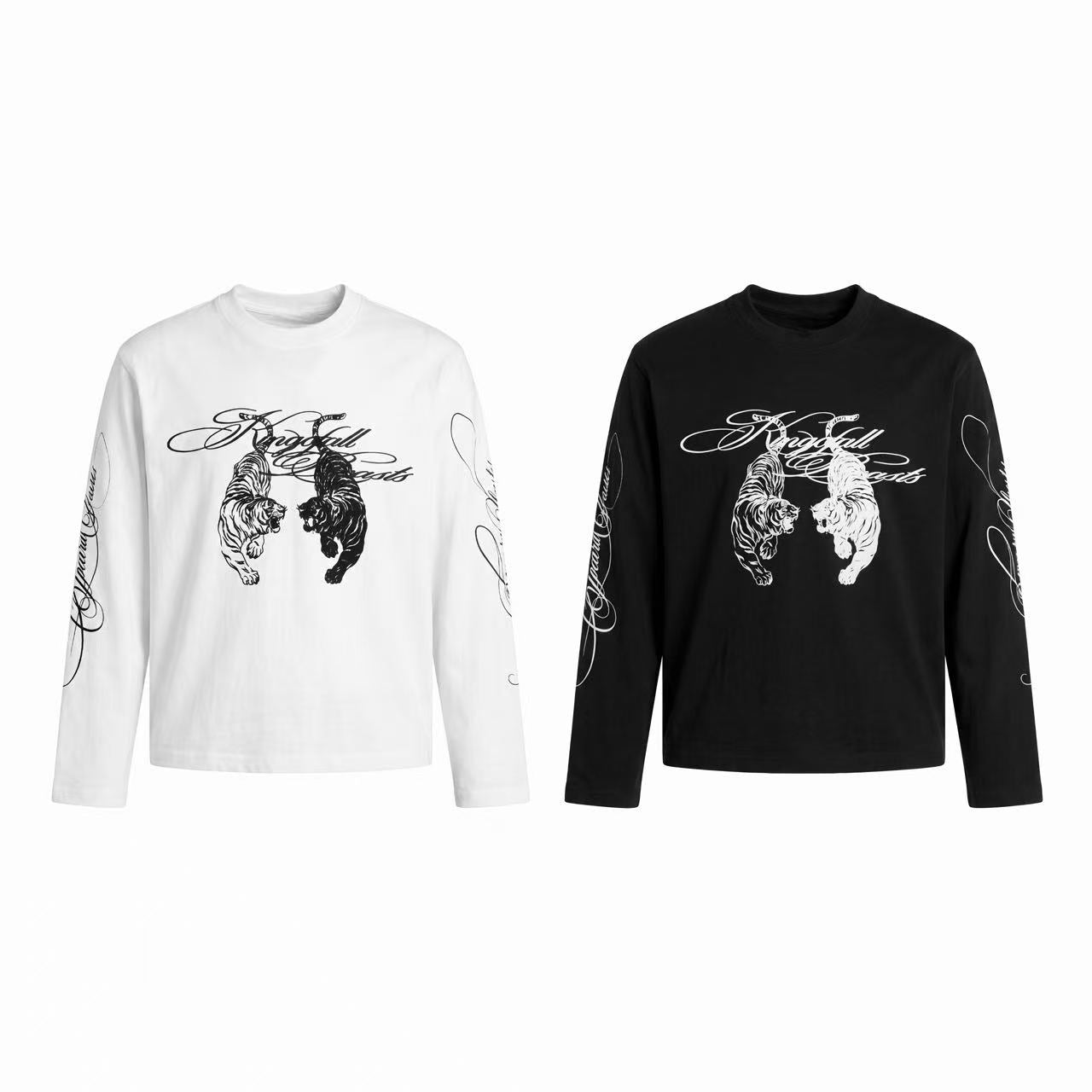Omirad Tiger Script Graphic Long Sleeve Tee