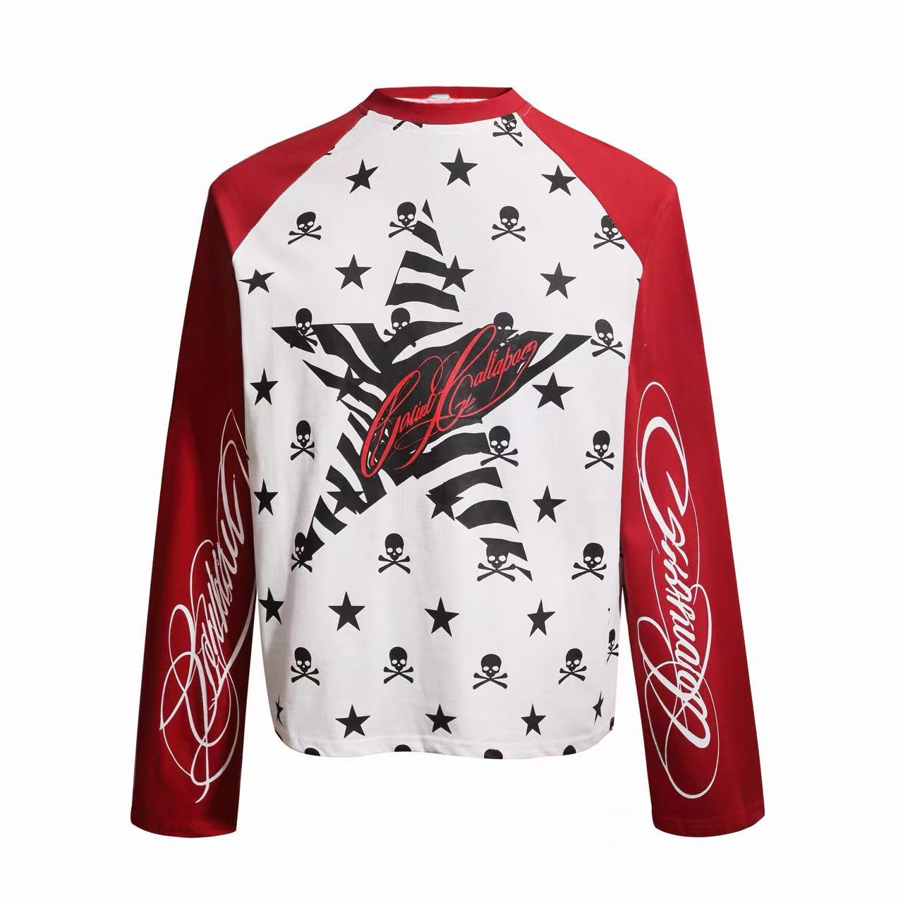 Omirad Skull Star Raglan Long Sleeve Tee