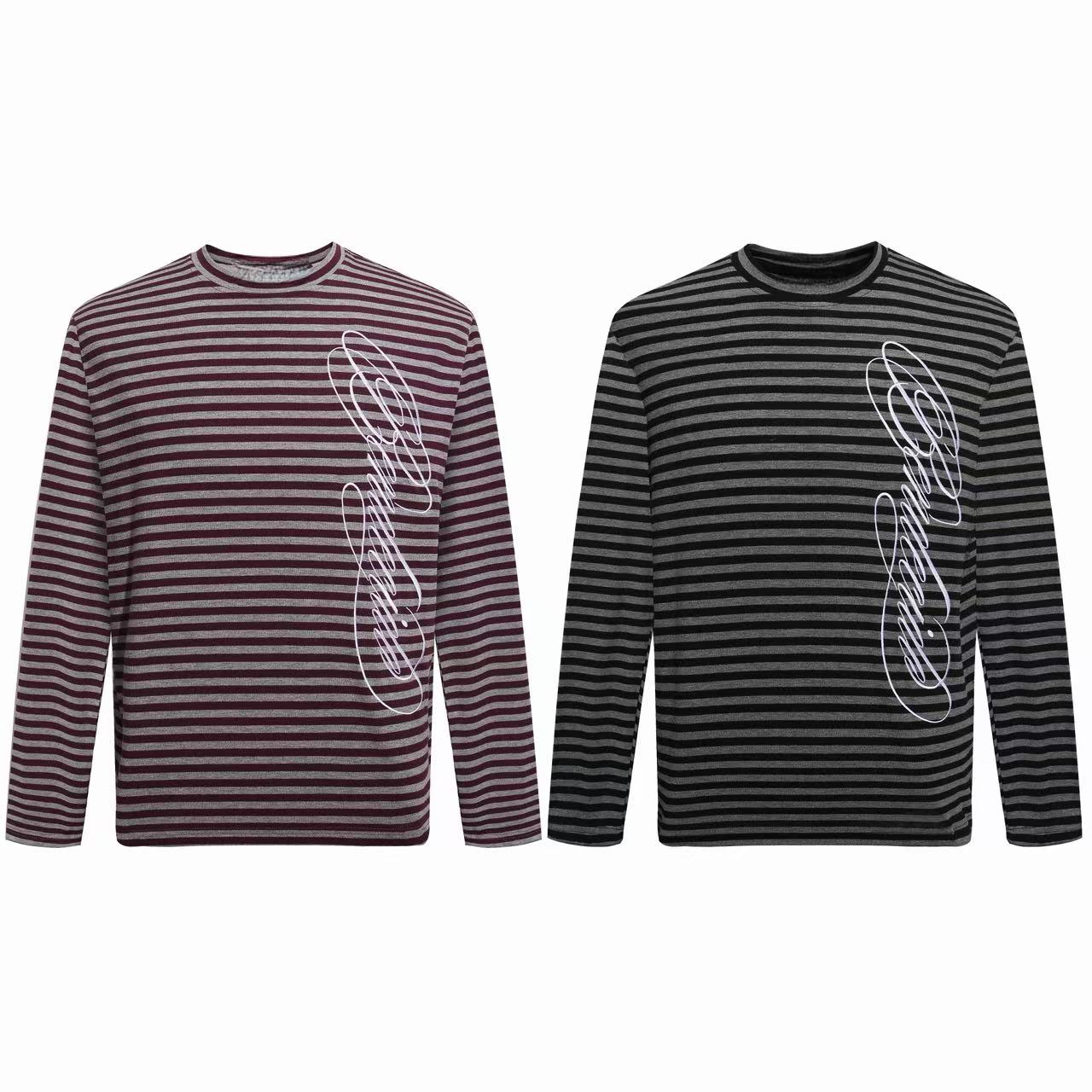 Omirad Striped Script Long Sleeve Tee