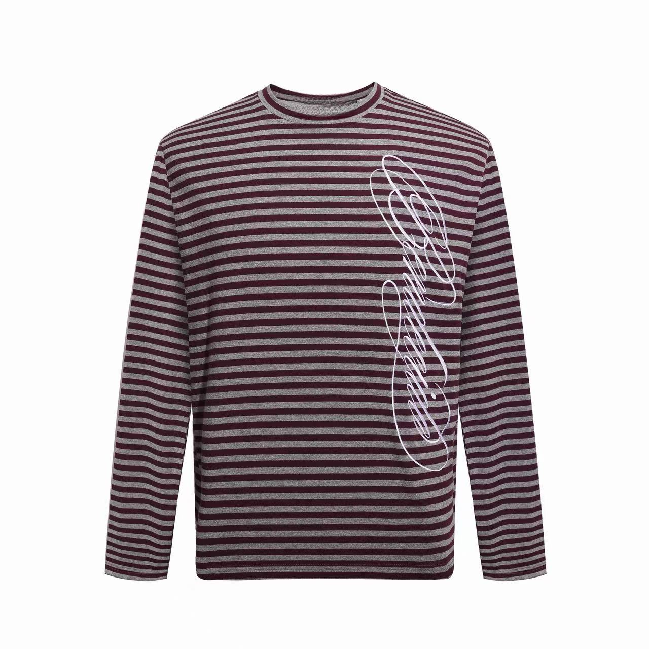 Omirad Striped Script Long Sleeve Tee
