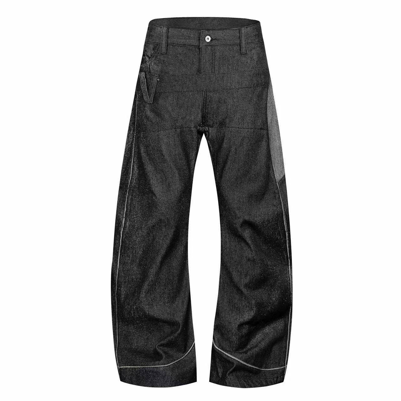 Omirad Contrast Panel Wide-Leg Jeans