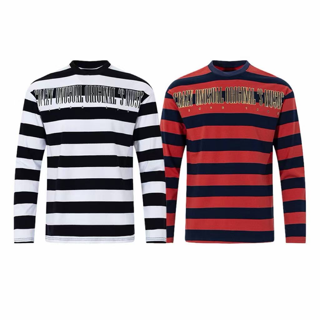 Omirad Bold Stripe Graphic Long Sleeve Tee