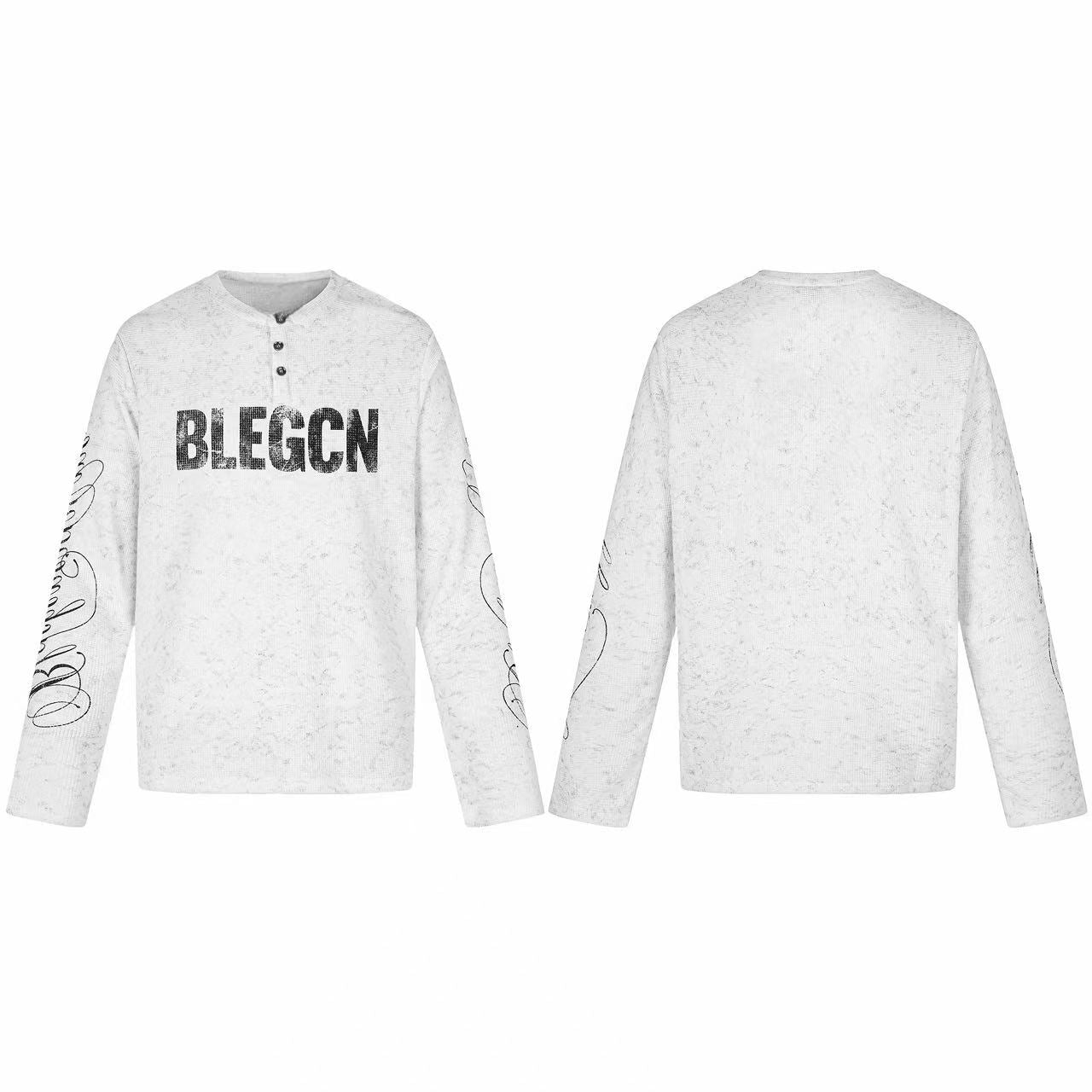 Omirad BLEGCH Graphic Henley Long Sleeve Tee