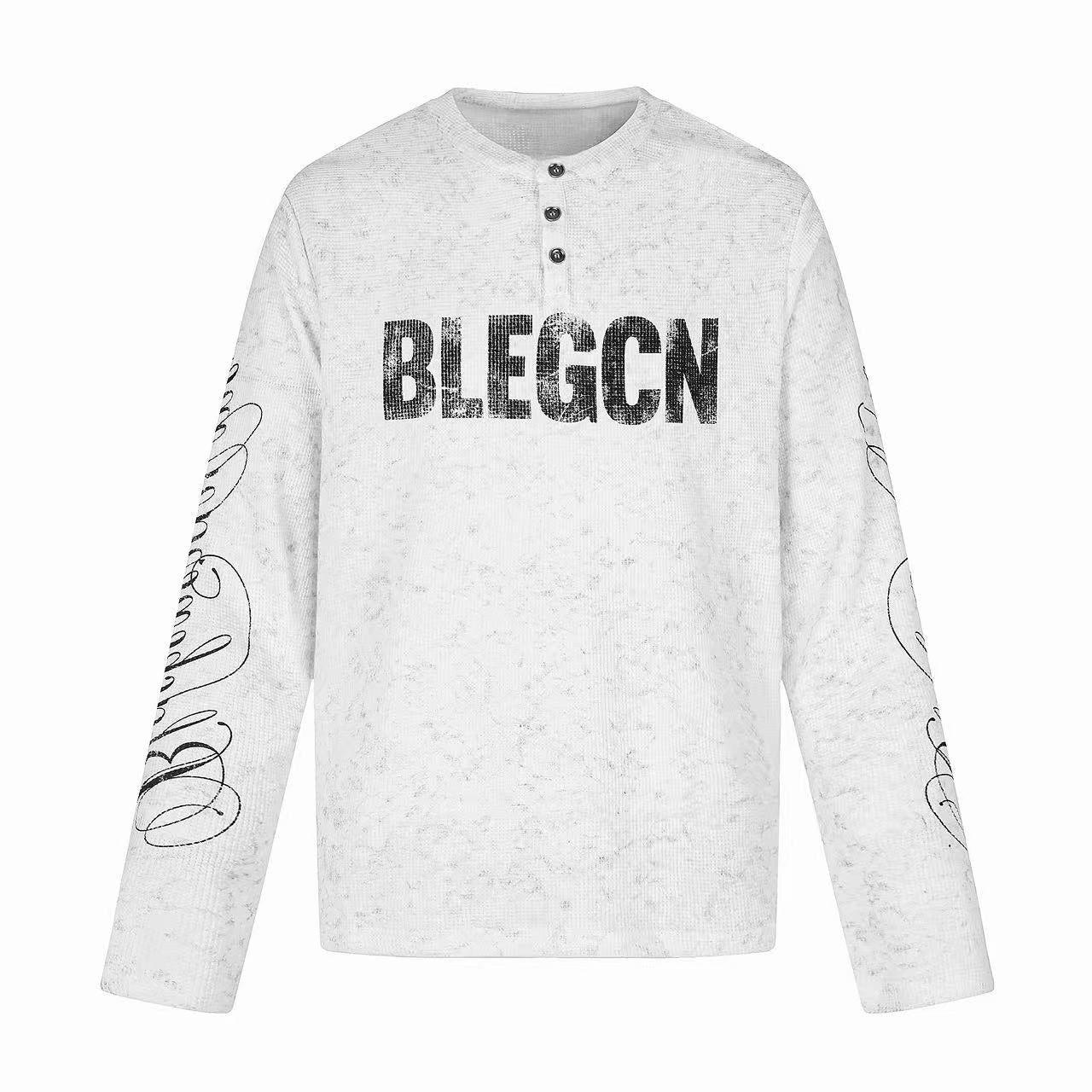 Omirad BLEGCH Graphic Henley Long Sleeve Tee