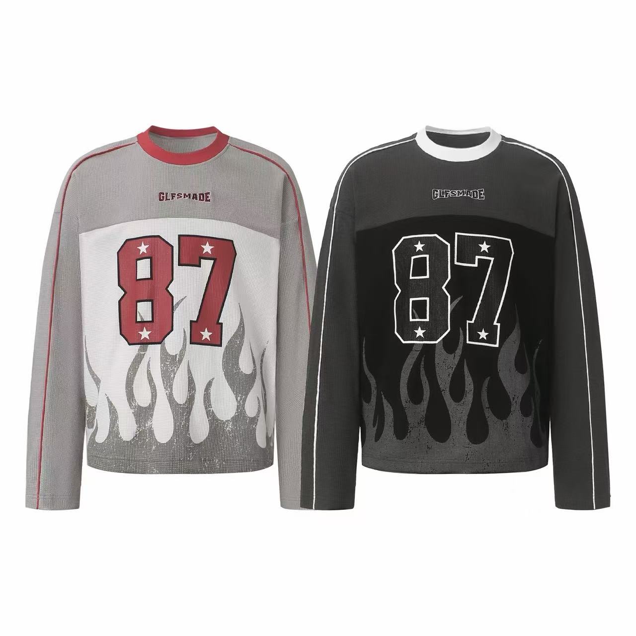 Omirad 87 Flame Graphic Long Sleeve Tee