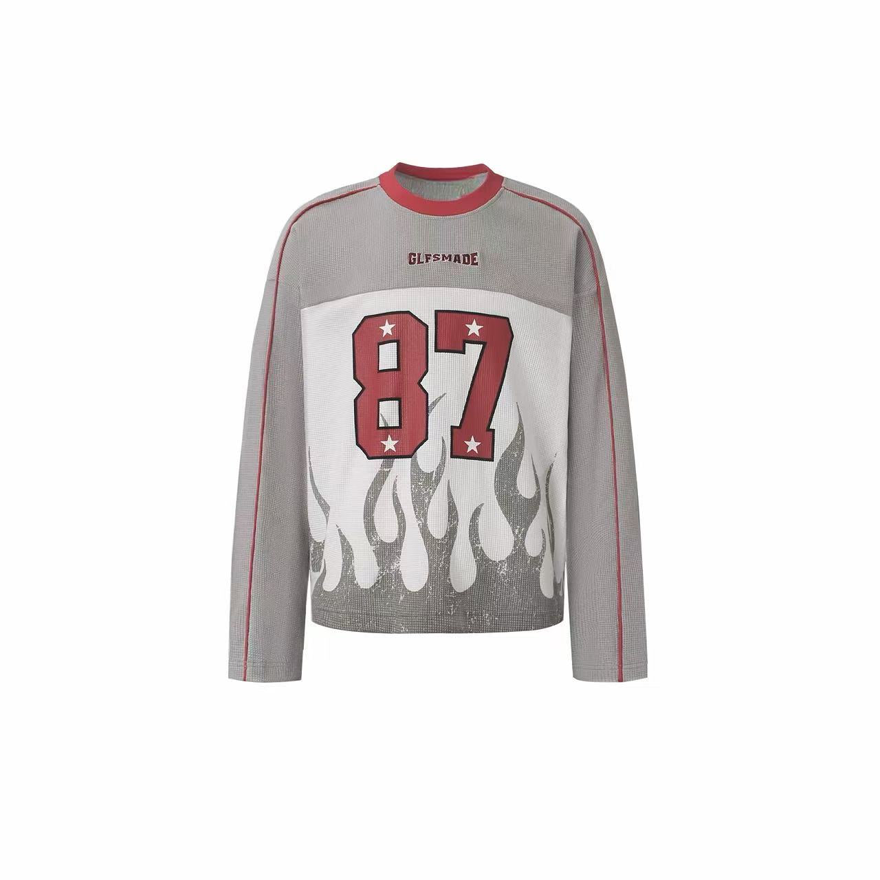Omirad 87 Flame Graphic Long Sleeve Tee