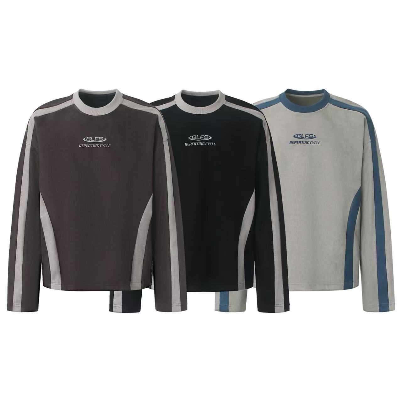 Omirad Contrast Panel Washed Long Sleeve Tee