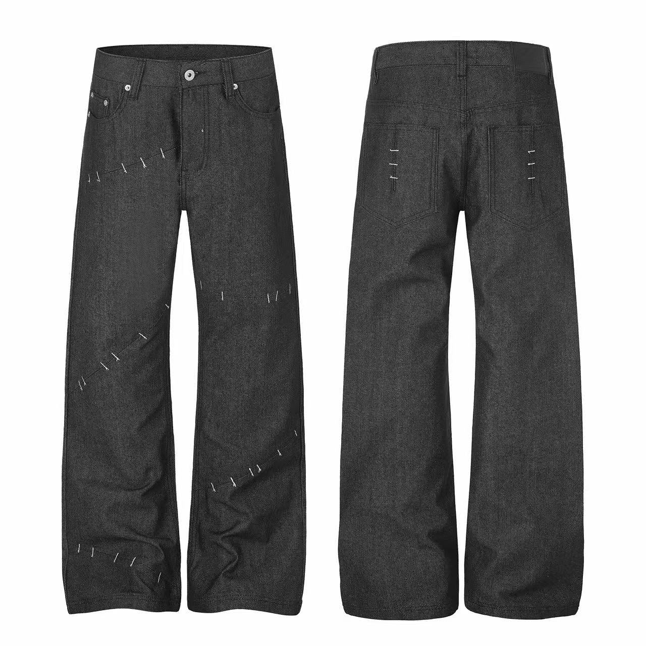 Omirad Stitched Detail Wide-Leg Jeans